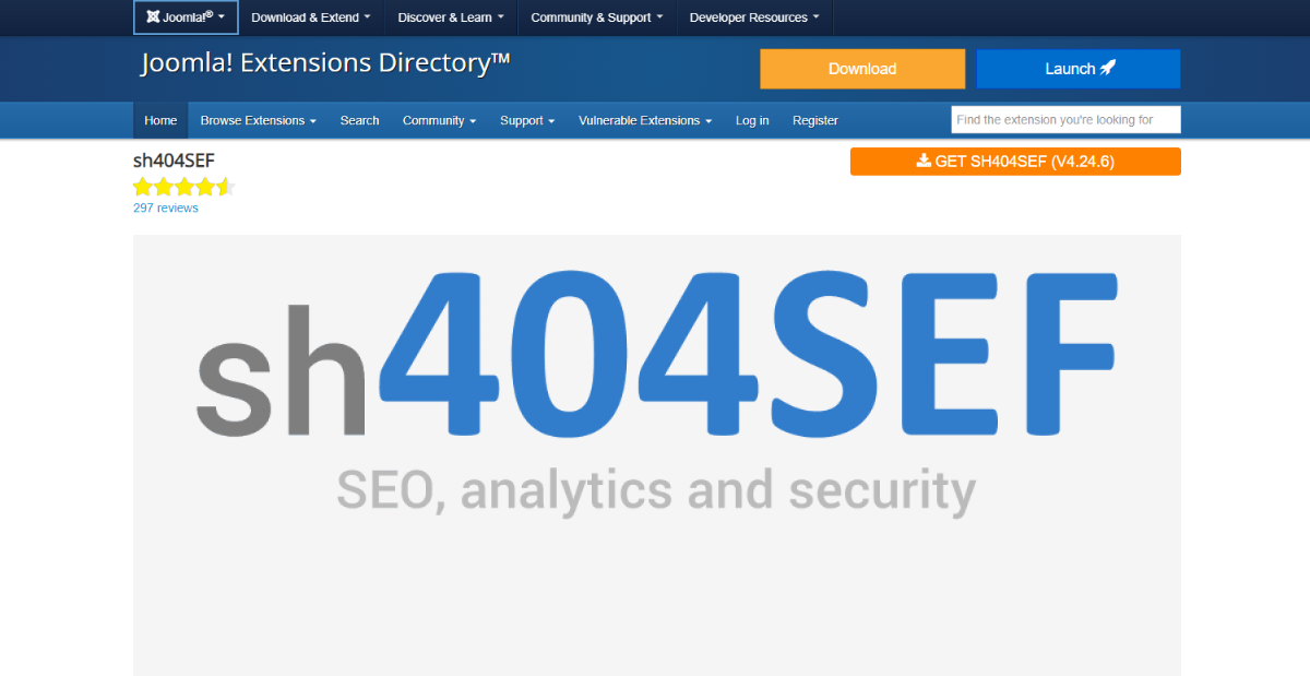 Wtyczka sh404SEF screen